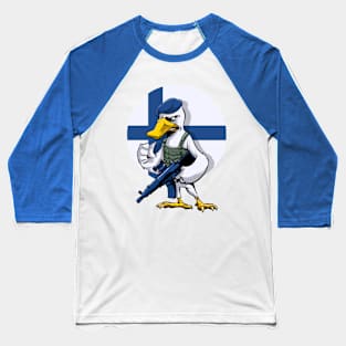 Finnish Swan Scandinavian Trooper Baseball T-Shirt